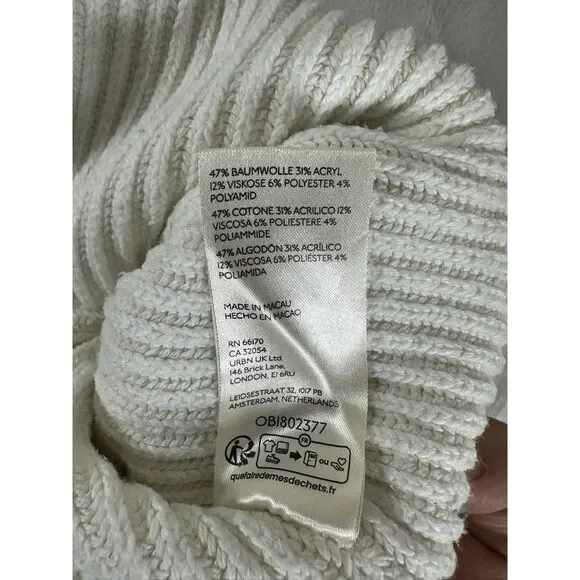 Free People Off-white Greta Half Cropped Sweater Size S - Picture 9 of 9